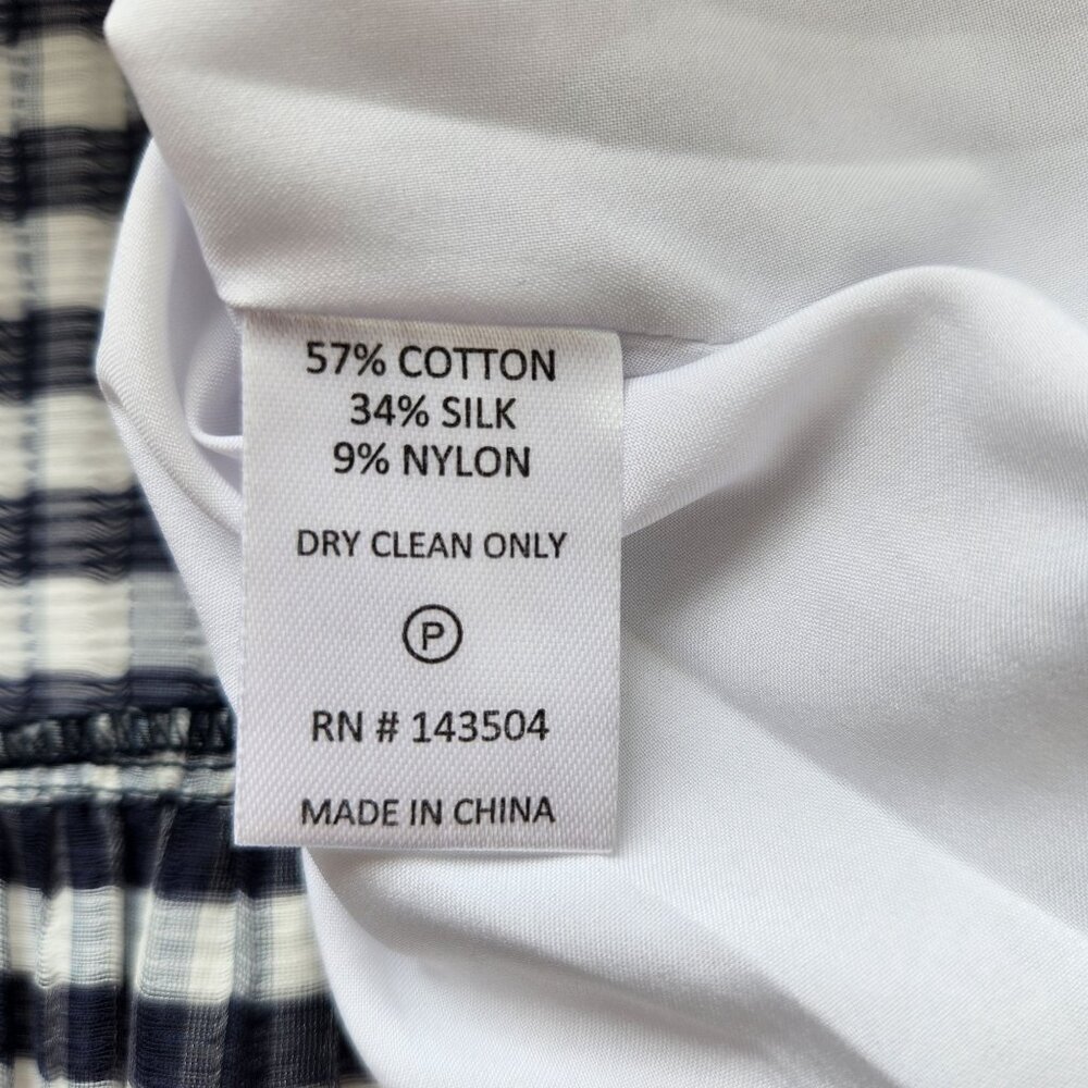 Marie Oliver Bay Dress Organdy Check Blue White Gingham Ruffle Coquette Feminine - Picture 9 of 12